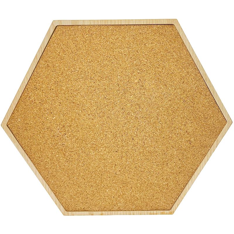 Foto van Mimi innovations kurkbord hexagon wandmodule - stijlvol & duurzaam, perfect voor notities & foto'ss, 32x37x1cm