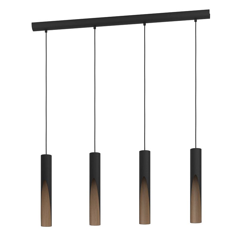 Foto van Eglo barbotto hanglamp - gu10 - 92,5 cm - zwart/bruin - staal