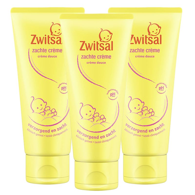 Foto van Zwitsal - zachte creme - 3 x 100ml - voordeelpack