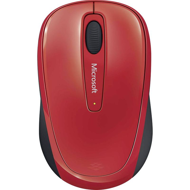 Foto van Microsoft mobile mouse 3500 draadloze muis radiografisch bluetrack zwart, rood 3 toetsen 1000 dpi