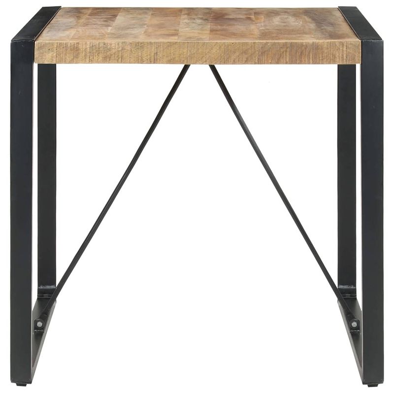 Foto van The living store eettafel industriële stijl - hout - 80 x 80 x 75 cm - ruw mangohout