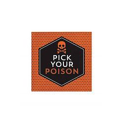 Foto van Halloween - thema feest papieren servetten schedel pick your poison 16x stuks - feestservetten