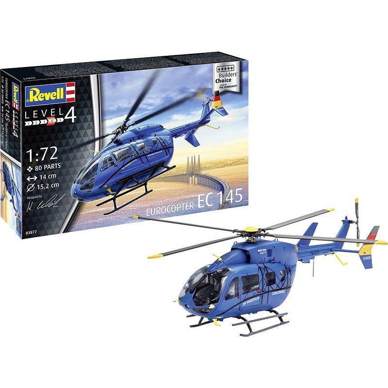 Foto van Revell 63877 ec 145 builders choice helikopter (bouwpakket) 1:72