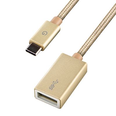 Foto van Energea alumax usb-c naar usb 3.0 adapter - 14cm - goud