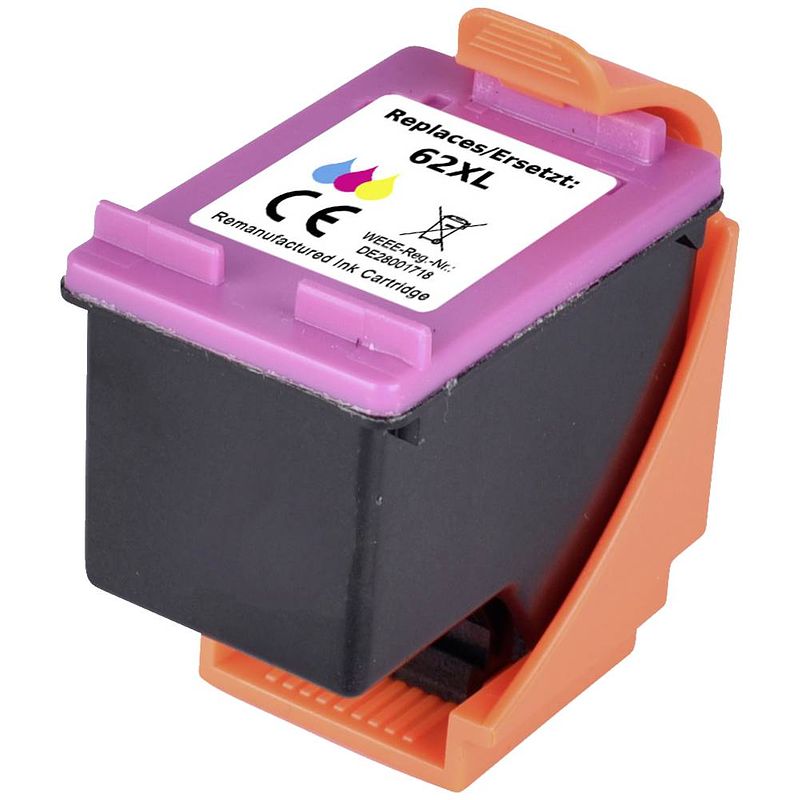 Foto van Renkforce inktcartridge vervangt hp 62 xl (c2p07ae) compatibel cyaan, magenta, geel rf-5679858