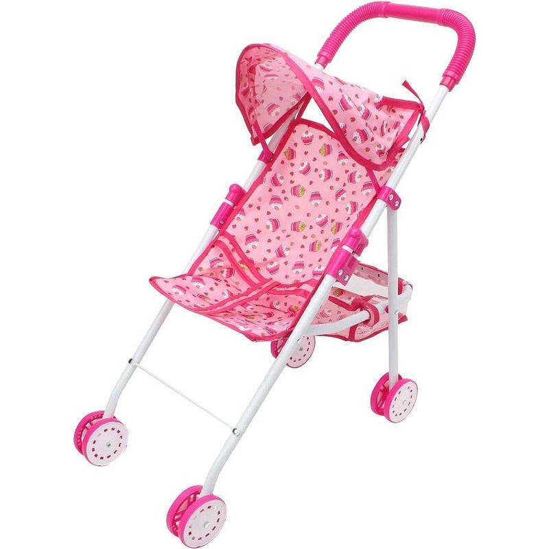 Foto van Luna poppenbuggy meisjes 23 x 39,8 x 52,5 cm roze/wit