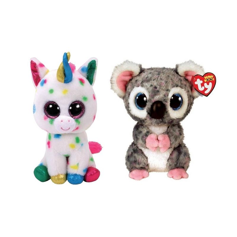 Foto van Ty - knuffel - beanie boo's - harmonie unicorn & opal cat