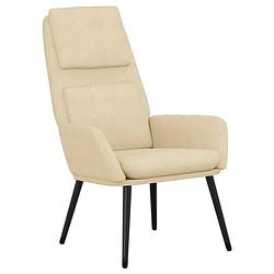 Foto van The living store relaxstoel fauteuil - crème - 70 x 77 x 98 cm - dik gevoerd