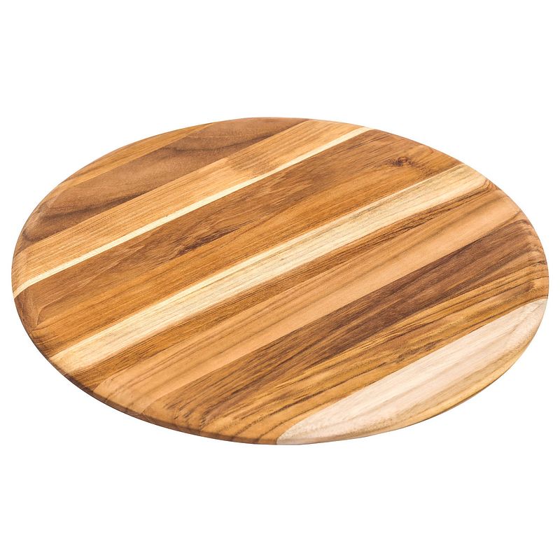 Foto van Teakhaus elegant collection - serveerplank hout rond 33cm