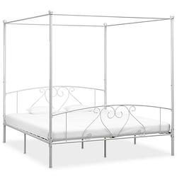 Foto van Vidaxl hemelbedframe metaal wit 200x200 cm