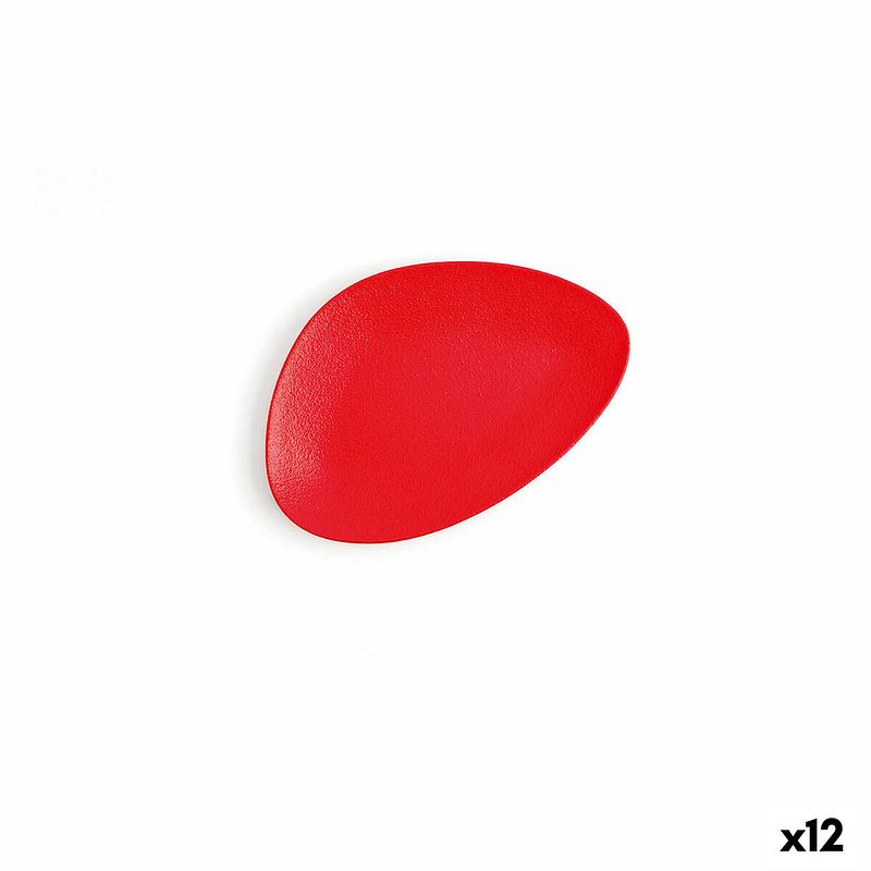 Foto van Platt tallrik ariane antracita driehoekig keramisch rood (ø 21 cm) (12 stuks)