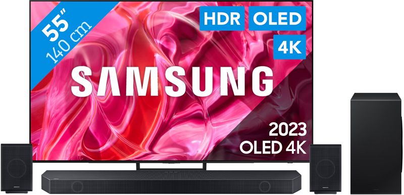 Foto van Samsung qd oled 55s90c (2023) + soundbar