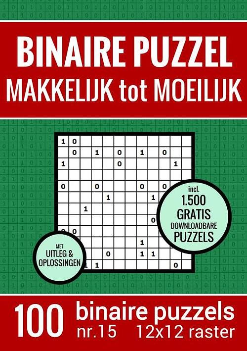 Foto van Kerst cadeau - binaire puzzel - makkelijk tot moeilijk - puzzelboek met 100 binairo's - nr.15 - puzzelboeken & meer - paperback (9789464657838)