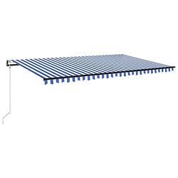 Foto van Infiori luifel automatisch met led en windsensor 500x300 cm blauw wit