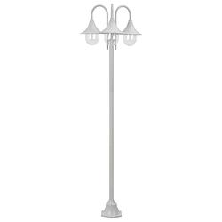 Foto van Vidaxl paalverlichting tuin e27 220 cm aluminium wit 3-delig