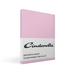 Foto van Cinderella basic percaline katoen kussenslopen (set van 2) - 100% percaline katoen - 60x70 cm - standaardmaat - candy