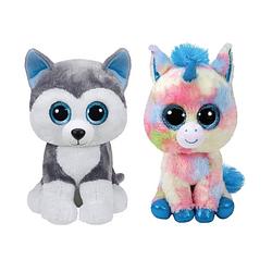 Foto van Ty - knuffel - beanie buddy - slush husky & blitz unicorn