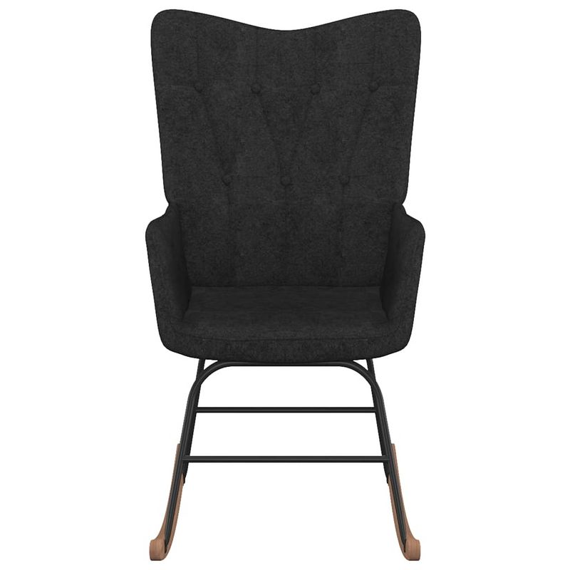 Foto van The living store schommelfauteuil - zwart - 61 x 78 x 98 cm - lijnpatroon