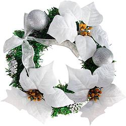 Foto van Kerstkrans ø22, bloem, wit