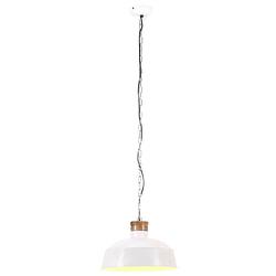 Foto van The living store hanglamp industrieel - ijzer en massief mangohout - 42 x 144 cm - e27 - max - 25w