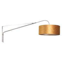 Foto van Steinhauer wandlamp elegant classy 8132 staal velours kap goud