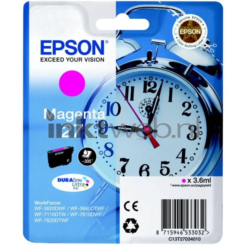 Foto van Epson 27 magenta cartridge