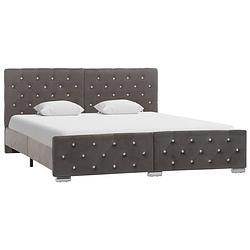 Foto van Vidaxl bedframe fluweel grijs 160x200 cm