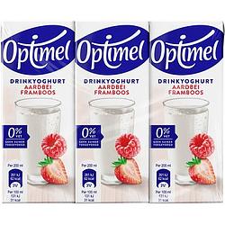 Foto van Optimel langlekker drinkyoghurt aardbei framboos 0% vet 6 x 200ml bij jumbo