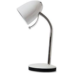 Foto van Led bureaulamp - aigi wony - e27 fitting - flexibele arm - rond - glans wit