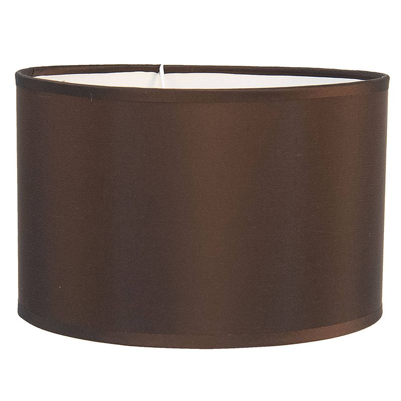 Foto van Haes deco - lampenkap - modern chic - bruin rond - formaat ø 46x28 cm, voor fitting e27 - tafellamp, hanglamp