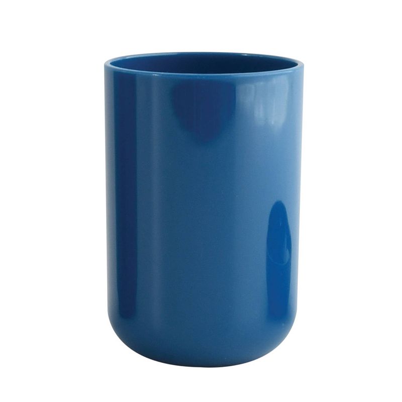 Foto van Msv badkamer drinkbeker porto - ps kunststof - marine blauw - 7 x 10 cm - tandenborstelhouders