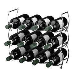 Foto van Handige rvs wijnrek voor 12 flessen - wijnrekken