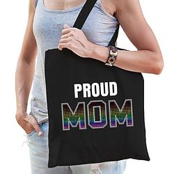 Foto van Proud mom regenboog tasje- katoenen kadotas voor trotse moeders - lesbo / lhbt / rainbow - feest boodschappentassen