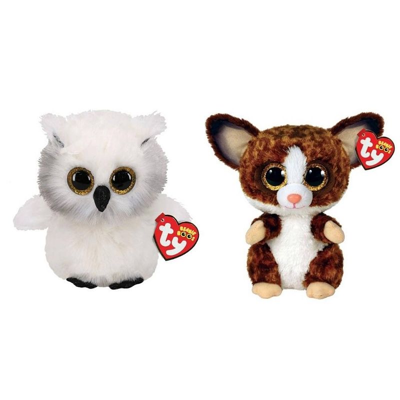 Foto van Ty - knuffel - beanie boo's - ausitin owl & bush baby galago