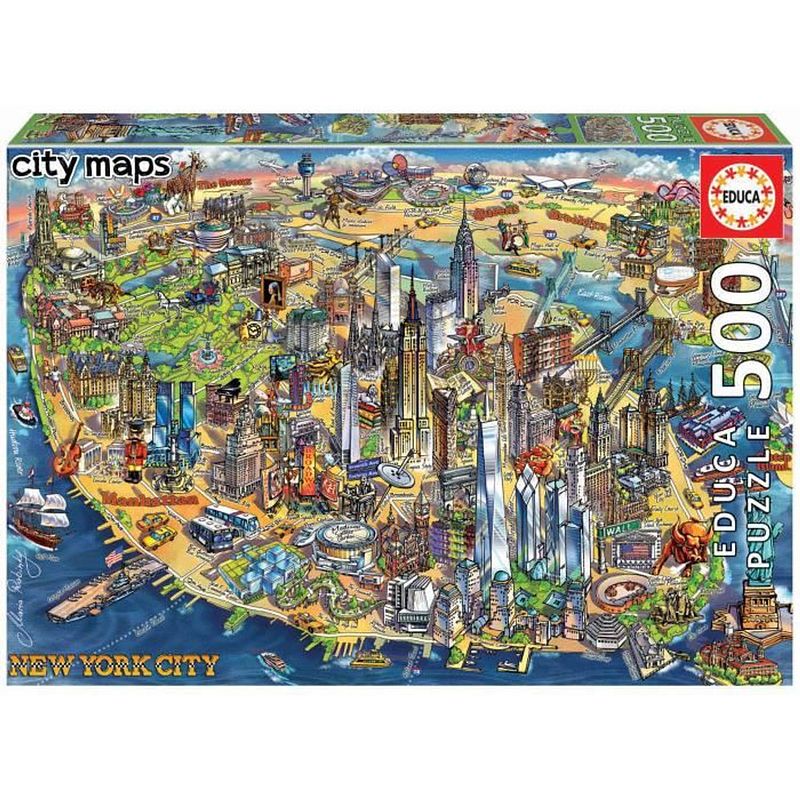 Foto van Educa - puzzel - 500 plan van new york