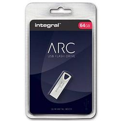 Foto van Integral arc usb stick 2.0, 64 gb, zilver