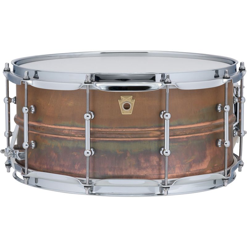 Foto van Ludwig lc660t copperphonic snare drum 14x5.5 koperen snaredrum