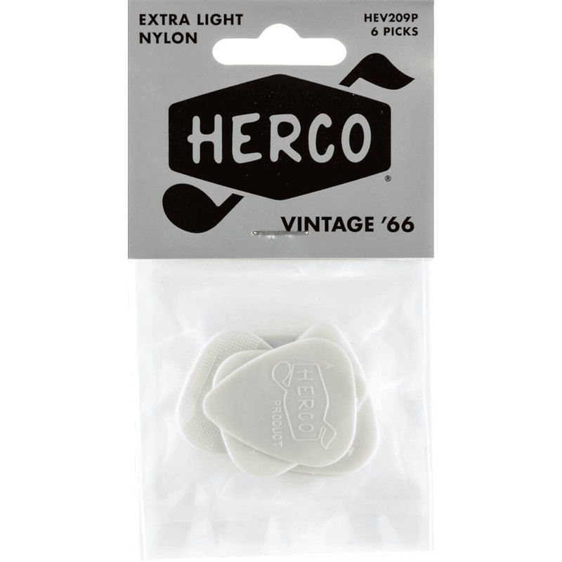Foto van Herco hev209p vintage 's66 extra light plectrumset (6 stuks)