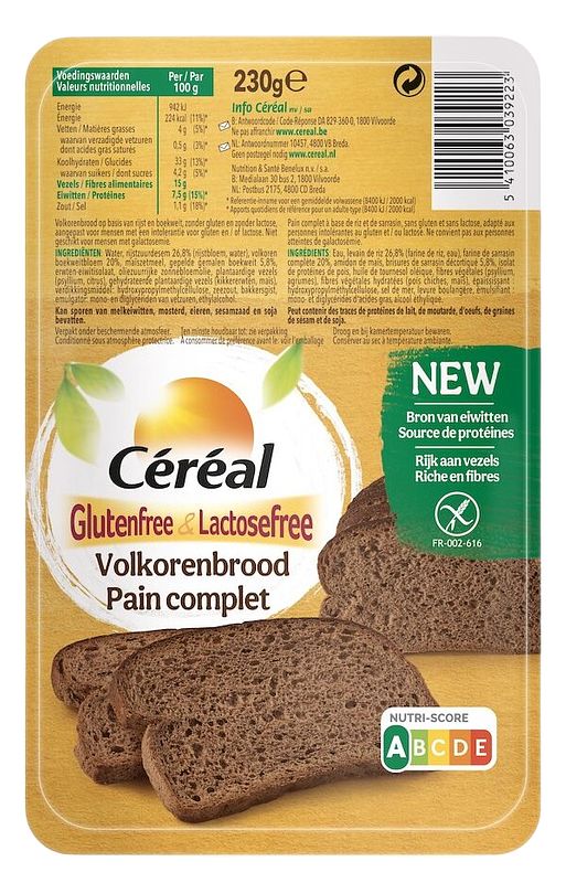 Foto van Cereal glutenvrij & lactosevrij volkoren brood