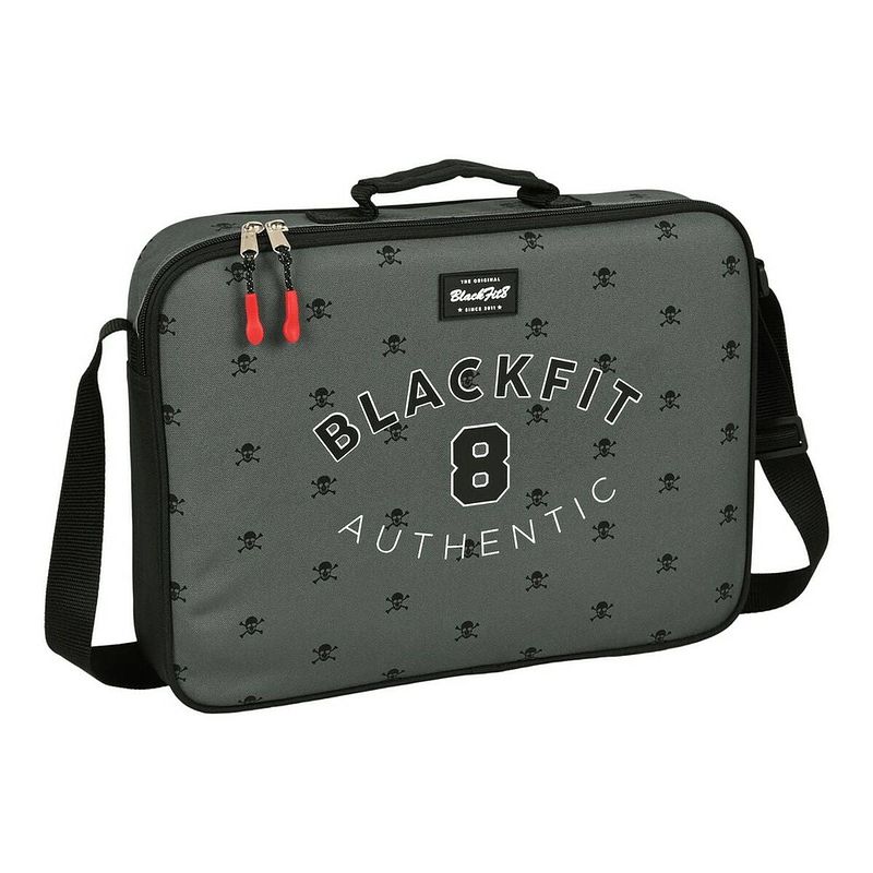 Foto van Schooltas blackfit8 skull zwart grijs (38 x 28 x 6 cm)