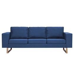 Foto van The living store stoffen bank - 3-zits - blauw - 200x82x75cm - comfortabel en duurzaam