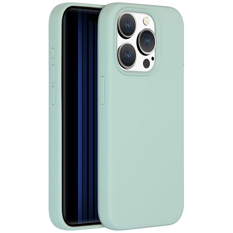 Foto van Accezz liquid silicone backcover met magsafe iphone 15 pro telefoonhoesje blauw