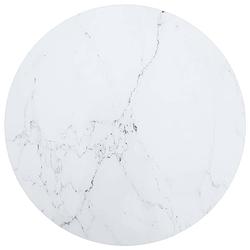 Foto van Vidaxl tafelblad ø70x0,8 cm gehard glas met marmeren design wit