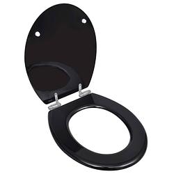 Foto van Vidaxl toiletbril soft-close simpel ontwerp mdf zwart