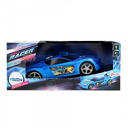 Foto van Toi-toys raceauto 12 cm blauw met licht en geluid