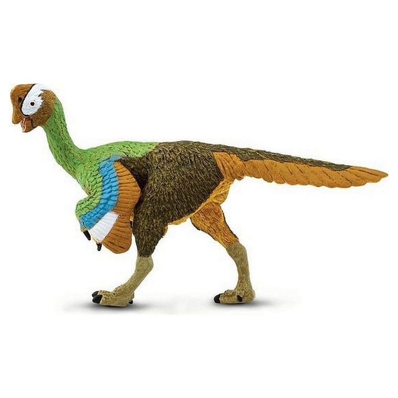 Foto van Safari dinosaurus citipati junior 17 cm rubber wit/bruin/groen/blauw