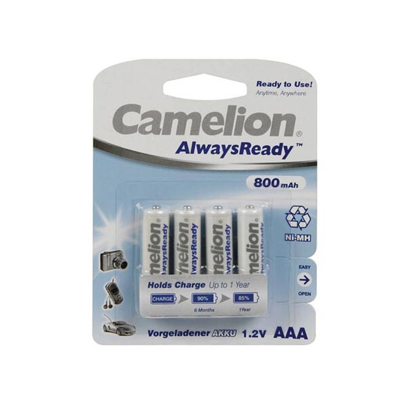 Foto van Nimh aaa 1.2v-800mah (4/kaart) 'salwaysready's