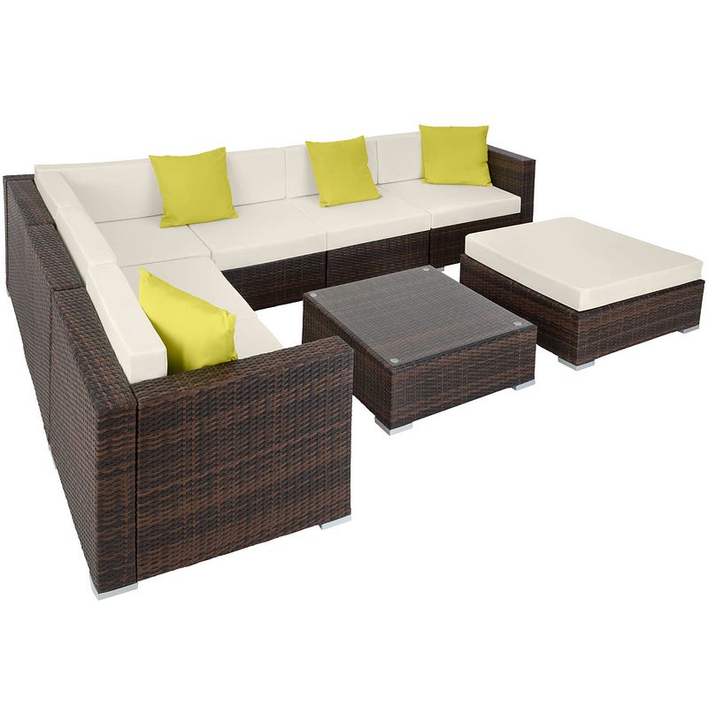 Foto van Tectake -loungeset marbella- wicker tuinset- bruin mix - 403837