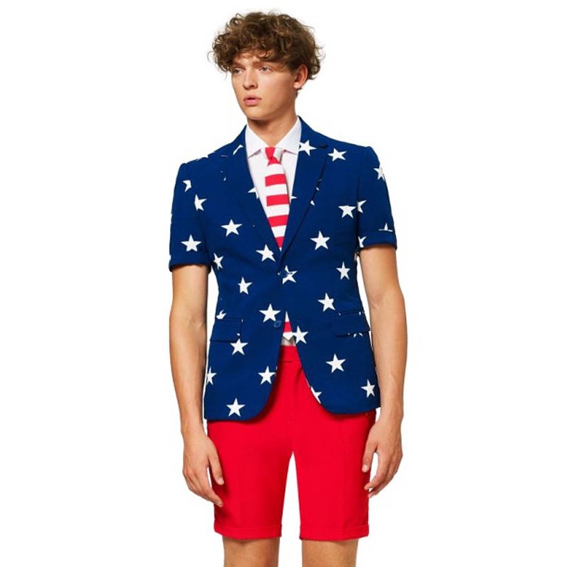 Foto van Opposuits verkleedpak zomer stars and stripes heren polyester