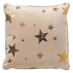 Foto van Stars - sierkussen 45x45 wit - kerst decoratie - velvet